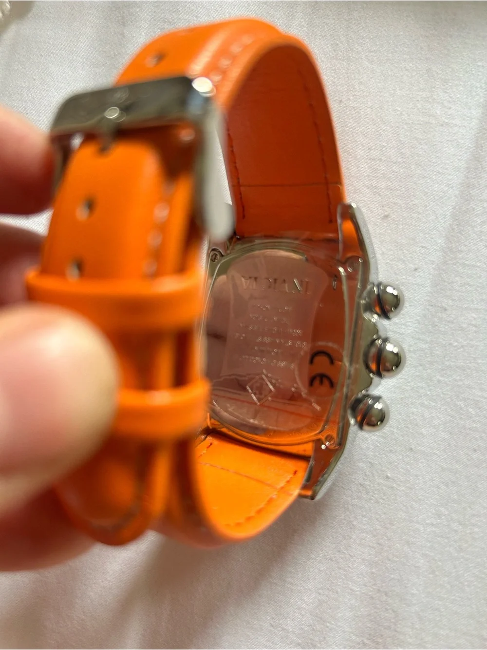 Invicta Orange Leather Strap Chronograph Watch